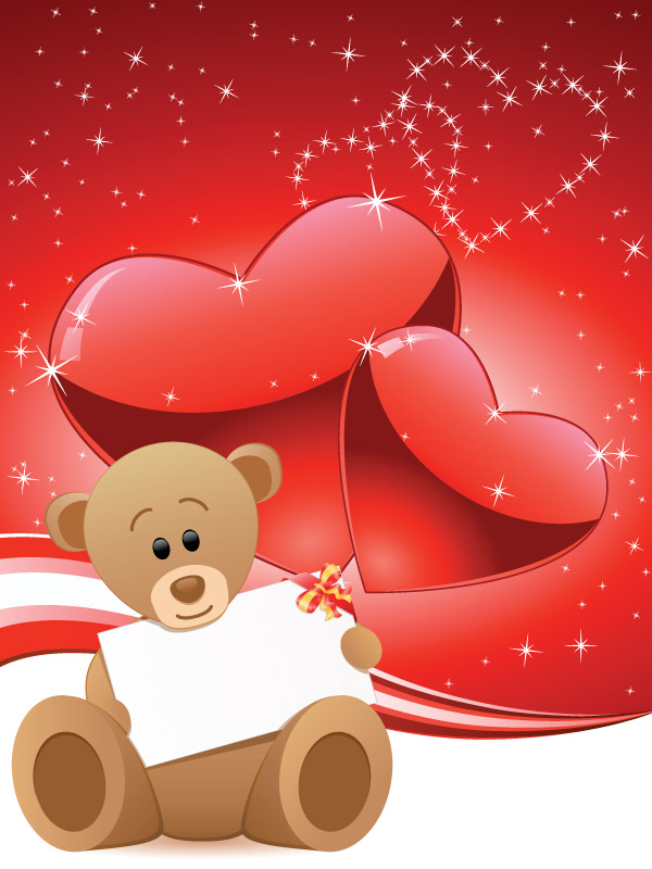 free vector Romantic love bear vector